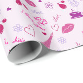 バレンタインデーI愛パリ ラッピングペーパー (ロールコーナー)