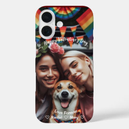 バレンタインデーLGBTQIA2S+のカスタム写真 iPhone 16ケース