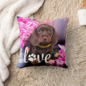 バレンタインデーLOVEカスタムペットフォトドッグ恋人 クッション (ブランケット)