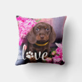 バレンタインデーLOVEカスタムペットフォトドッグ恋人 クッション (裏面)