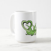 バレンタインデーMAGドラゴンのカップルのテールハート コーヒーマグカップ (正面左)