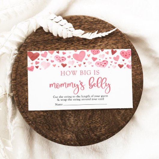 バレンタインデーMommy's Bellyの大きさ エンクロージャーカード