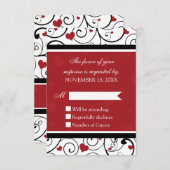 バレンタインデーRSVP結婚のカード 出欠カード (正面/裏面)