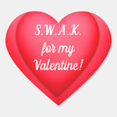 バレンタインデーSWAK赤いハート パーソナライズされた ハートシール (正面)