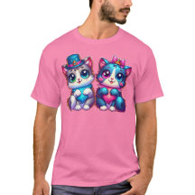 バレンタインデーTシャツ ねこラブ