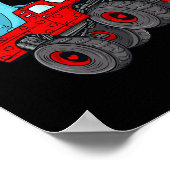 バレンタインデーTレックス乗馬モンスタートラック幼児 ポスター (角)