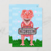 バレンタインデーTレックス恐竜かわいい子供たちの教室 シーズンポストカード (正面/裏面)