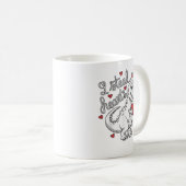 バレンタインデーTレックス恐竜の盗みハート コーヒーマグカップ (正面右)