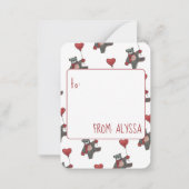 バレンタインデーTeddy Bear教室カード ノートカード (裏面)