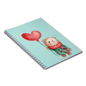 バレンタインデーteddy bear holding love balloon ノートブック (右側)