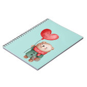 バレンタインデーteddy bear holding love balloon ノートブック (左側)