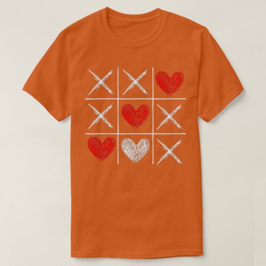 バレンタインデーTic Tac Toe Valentine おもしろい Love H Tシャツ (デザイン正面)