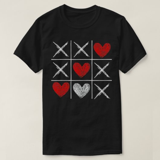 バレンタインデーTic Tac Toe Valentine おもしろい Love H Tシャツ (デザイン正面)