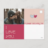 バレンタインデーVivaマゼンタ、ハート、写真 シーズンポストカード (裏面)