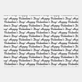 バレンタインデーX O X O白黒パターン ラッピングペーパーシート (正面3)