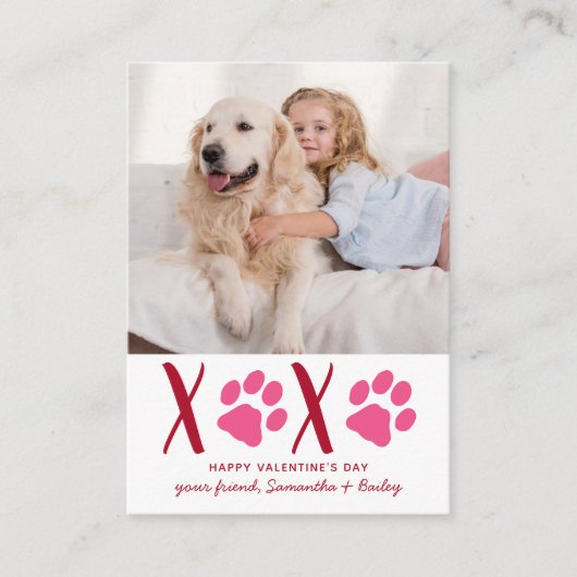 バレンタインデーXOXOかわいい子供たち教室ドッグフォト ノートカード (正面)