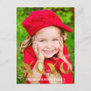 バレンタインデーXOXOの写真カード シーズンポストカード