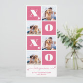 バレンタインデーXOXOピモダンンク4フォトコラージュ シーズンカード (スタンド正面)