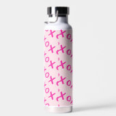 バレンタインデーXOXOピンクパターンガレンチン ウォーターボトル (右面)