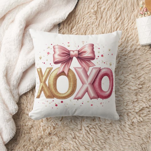 バレンタインデーXOXOピンク クッション (ブランケット)