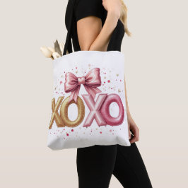 バレンタインデーXOXOピンク トートバッグ