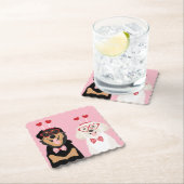 バレンタインドッグスロットワイラーマルティポパピー ペーパーコースター (インサイチュ)