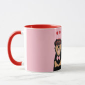 バレンタインドッグスロットワイラーマルティポパピー マグカップ (左)