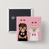 バレンタインドッグスロットワイラーマルティポパピー 缶バッジ (正面&裏面)