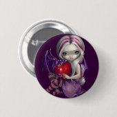"バレンタインドラゴン"のボタン 缶バッジ (正面&裏面)