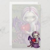 "バレンタインドラゴン"の文房具 便箋 (正面/裏面)