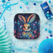 バレンタインドリームハート：レインボードードルバニー ペーパープレート (パーティー)