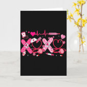 バレンタインナース Xoxo 聴診器 Rn Pct Cna 看護 カード (黄色い花)