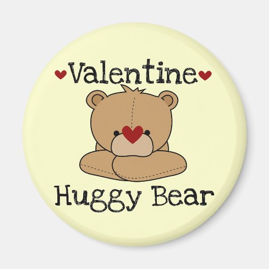 バレンタインハギーベアラウンドマグネット マグネット (正面)