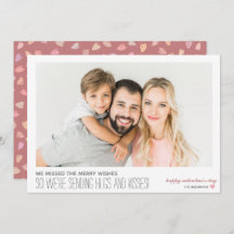 バレンタインハグとキスの写真カード