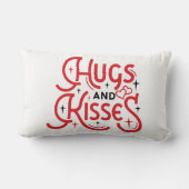 バレンタインハグとキスレッドオンホワイト ランバークッション (裏面)