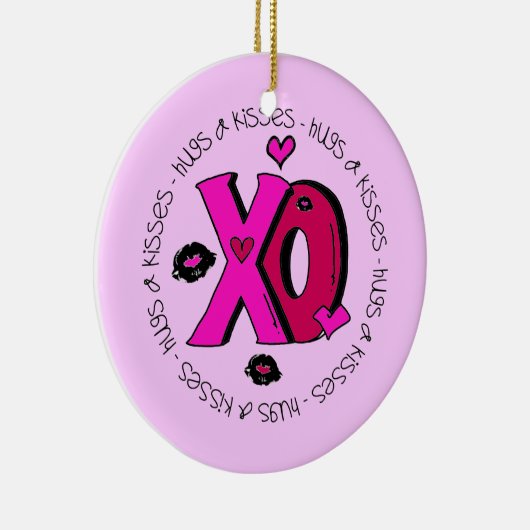 バレンタインハグとキス セラミックオーナメント (右)