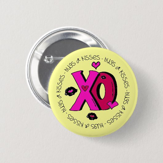 バレンタインハグとキス 缶バッジ (正面&裏面)