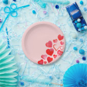 バレンタインハン絵を描ドレッドピンクハートプレート ペーパープレート (パーティー)