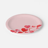 バレンタインハン絵を描ドレッドピンクハートプレート ペーパープレート (アングル)