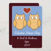 バレンタインハートお洒落ディナーパーティー 招待状 (正面/裏面)