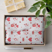 バレンタインハートとバルーンを白に 薄葉紙 (ギフト)