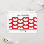 バレンタインハートとポルカドット フラットカード カード (正面/裏面インサイチュ)