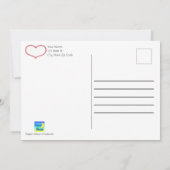 バレンタインハートと水玉模様フラットカード カード (裏面)