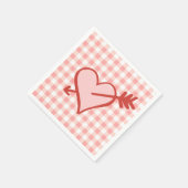 バレンタインハートと矢印紙プレート スタンダードカクテルナプキン (角)