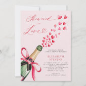 バレンタインハートのバブリー ブランunch ピンクのウェディングシャワー 招待状 (正面)