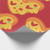 バレンタインハートのピザ鮮やかのよくはしゃぐ愛 ラッピングペーパー (角)