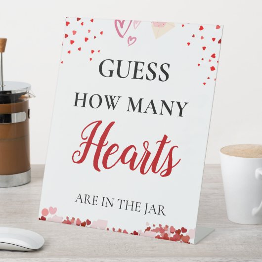 バレンタインハートのブライダルシャワー記号の数を推測 台座サイン (インサイチュ)