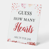 バレンタインハートのブライダルシャワー記号の数を推測 台座サイン (正面)