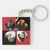 バレンタインハートの写真コラージュ キーホルダー (裏面)