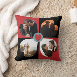 バレンタインハートの写真コラージュ クッション
